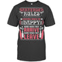 HeatherDarkGreyTshirtBartenderRulesEveryoneMakesMeHappyGiftForBartender
