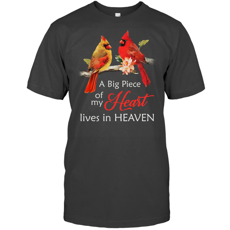 HeatherDarkGreyTshirtCardinalMemorialABigPieceOfMyHeartLivesInHeaven