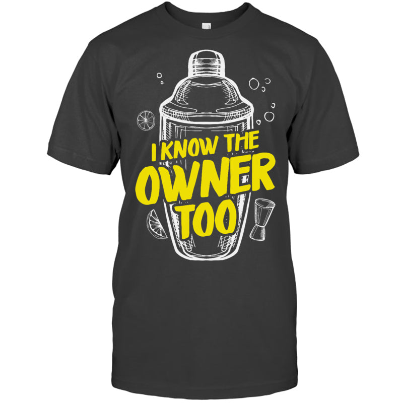 HeatherDarkGreyTshirtIKnowTheOwnerTooGiftForBartender