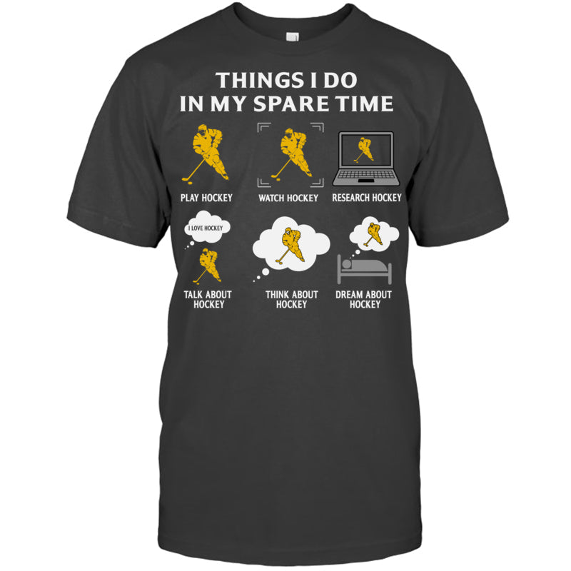 HeatherDarkGreyTshirtThingIDoInMySpareTimePlayHockeyGiftForIceHockeyFanIceHockeyPlayer