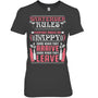 HeatherDarkGreyWomanTshirtBartenderRulesEveryoneMakesMeHappyGiftForBartender