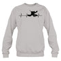 HeatherGreySweatshirtIceHockeyHeartbeatGoalieGiftForIceHockeyFanIceHockeyPlayer