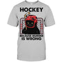 HeatherGreyTshirtCatHockeyBecauseMurderIsWrongGiftForIceHockeyFanIceHockeyPlayer