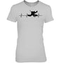 HeatherGreyWomanTshirtIceHockeyHeartbeatGoalieGiftForIceHockeyFanIceHockeyPlayer