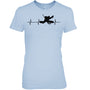 LightBlueWomanTshirtIceHockeyHeartbeatGoalieGiftForIceHockeyFanIceHockeyPlayer