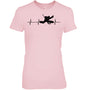 LightPinkWomanTshirtIceHockeyHeartbeatGoalieGiftForIceHockeyFanIceHockeyPlayer