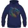 NavyHoodieBeautifulBlueRedDragonLoverFantasyArtSharpGiftForDragonLovers