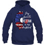 NavyHoodieMyFavoriteVeteranIsMyHusbandSunflowerAmericanFlagGiftForVeteran