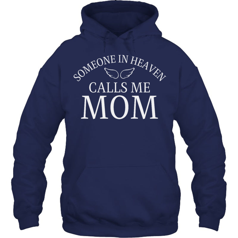 NavyHoodieSomeoneInHeavenCallsMeMomAngelWingsHeavenMemorialGift