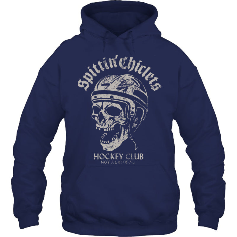 NavyHoodieSpittinChicletsHockeyClubSkullGiftForIceHockeyFanIceHockeyPlayer
