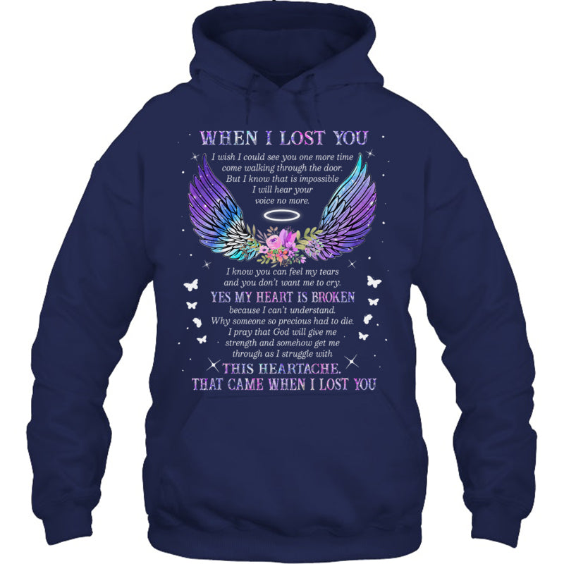 NavyHoodieWhenILostYouYesMyHeartIsBrokenThatCameWhenILostYouHeavenMemorialGift
