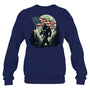 NavySweatshirtBigFootBigfootSasquatchAmericanFlagPatriotic4thJulyGiftForVeteran