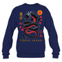 NavySweatshirtJapaneseDragonTokyoJapan80sAsianMythicalAnimeTattooGiftForDragonLovers