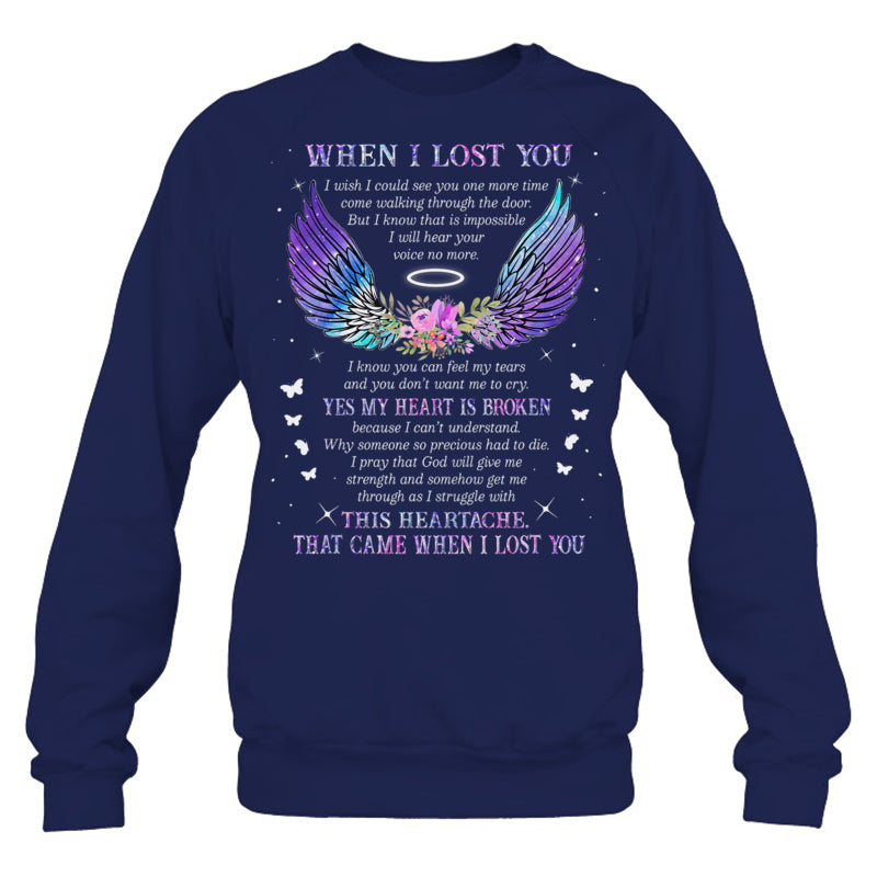 NavySweatshirtWhenILostYouYesMyHeartIsBrokenThatCameWhenILostYouHeavenMemorialGift
