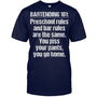 NavyTshirtBartending101PreschoolRulesAndBarRulesAreTheSameGiftForBartender