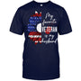 NavyTshirtMyFavoriteVeteranIsMyHusbandSunflowerAmericanFlagGiftForVeteran