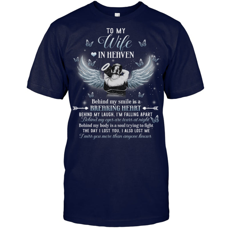 NavyTshirtToMyWifeInHeavenBehindMySmileIsABreakingHeartHeaven