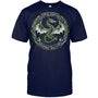 NavyTshirtTribalIrishGreenCelticKnotFantasyCelticDragonGiftForDragonLovers