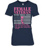 NavyWomanTshirtFemaleVeteranWithThreeSidesWomenVeteranMotherGrandmaGiftForVeteran