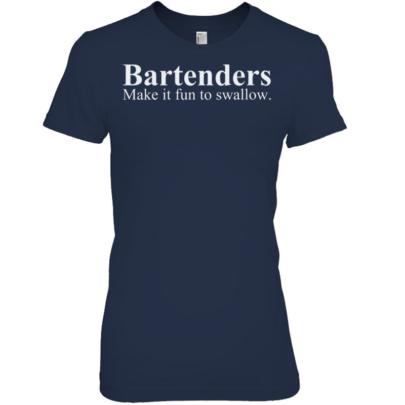NavyWomanTshirtWomensBartendersMakeItFunToSwallowFunnyBartendingVneck1BartenderTShirt